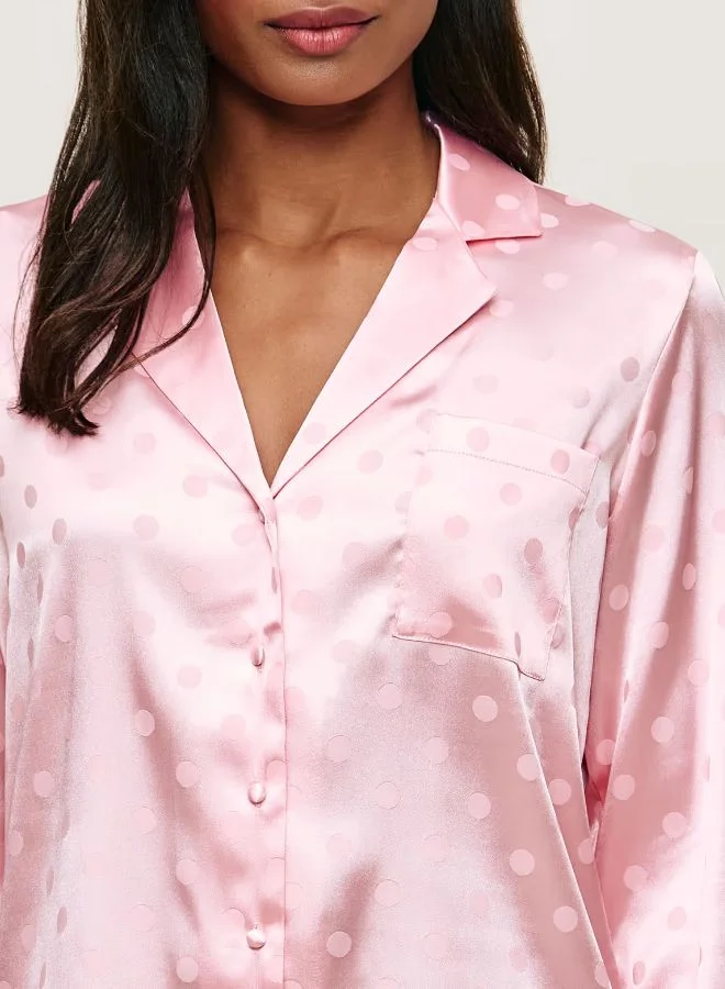 انديز قميص ساتان منقط